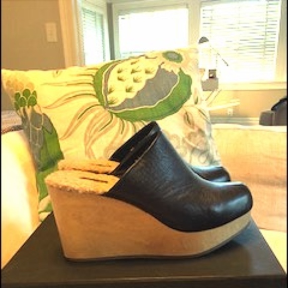 Rachel Comey Shoes - Rachel Comey Warren Black Platform Shearling mule